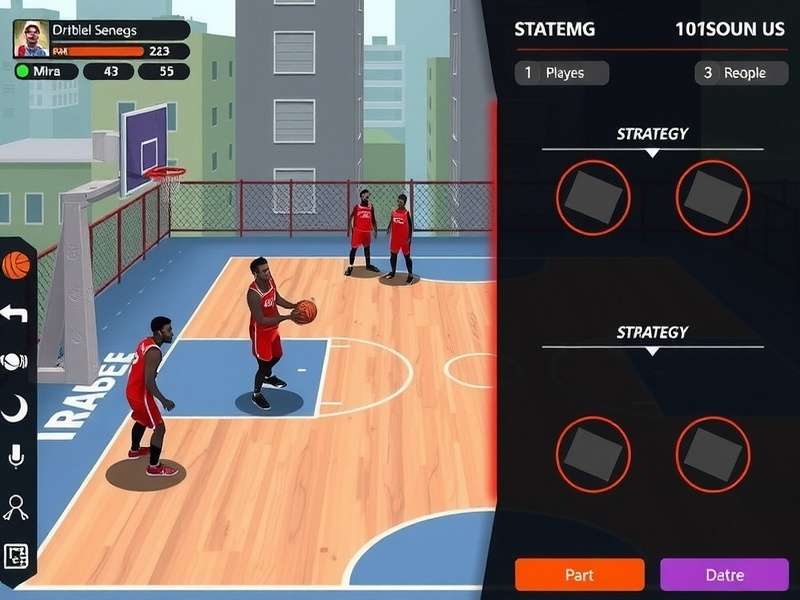 Urban Dribble Sensation gameplay screenshot showing basketball action